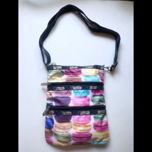 LeSportSac Kasey crossbody bag Macaroons print NWT